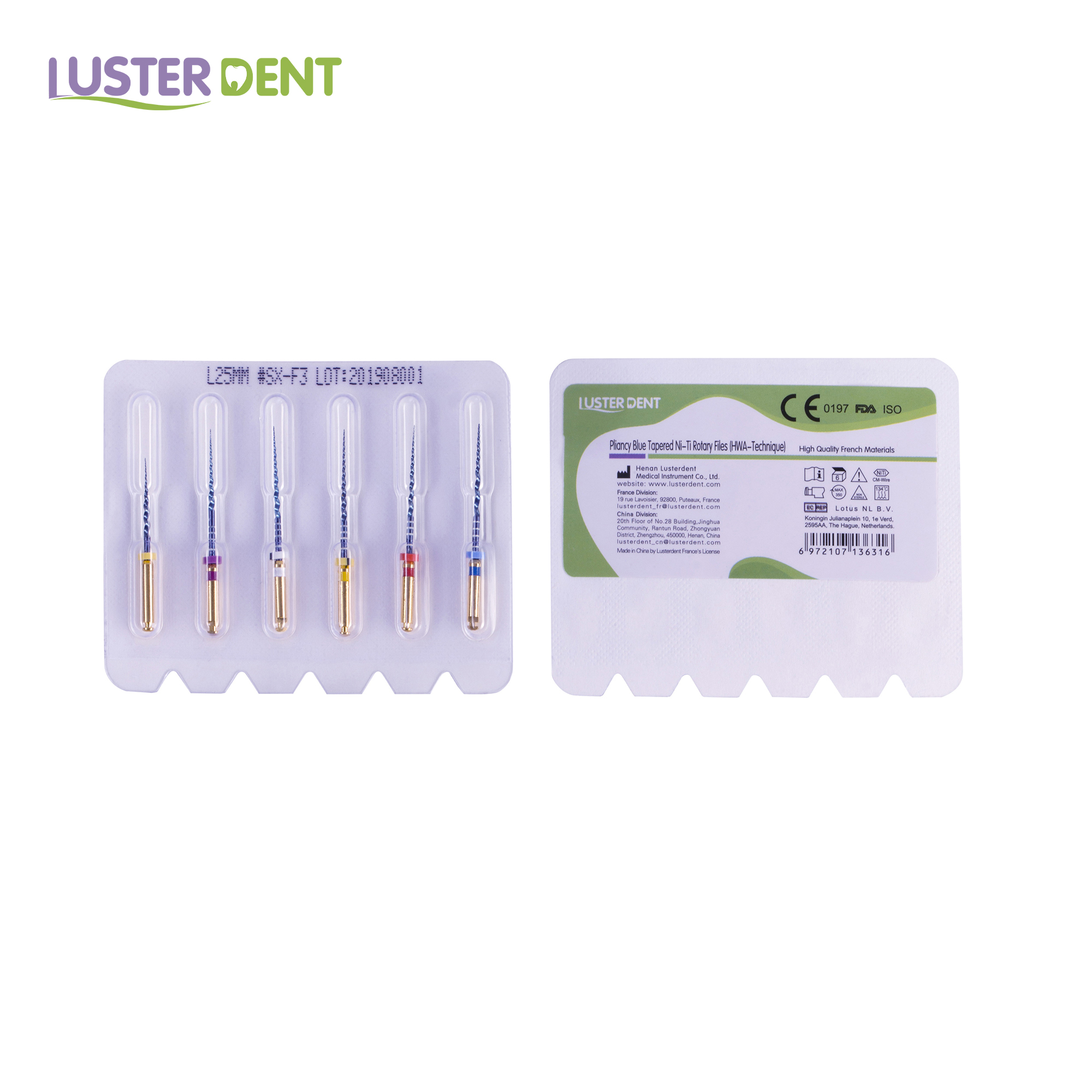 فایل روتاری بلو Pliancy Blue Tapered Ni-Ti CM-Wire