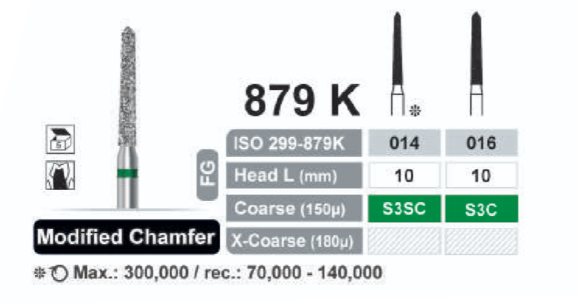 فرز الماسه Modified Chamfer توربین 879K